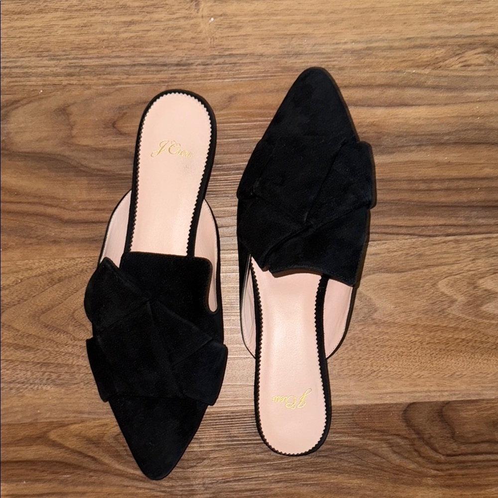 J. Crew Black Suede Flats/Mules
